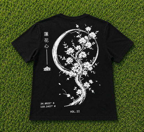 Black and White Lotus tee (preorder)