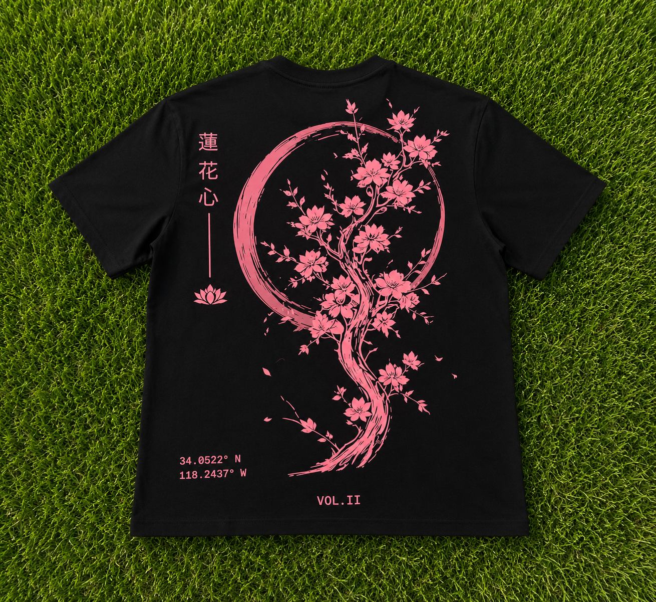 Black and Pink Lotus Tee (Preorder)